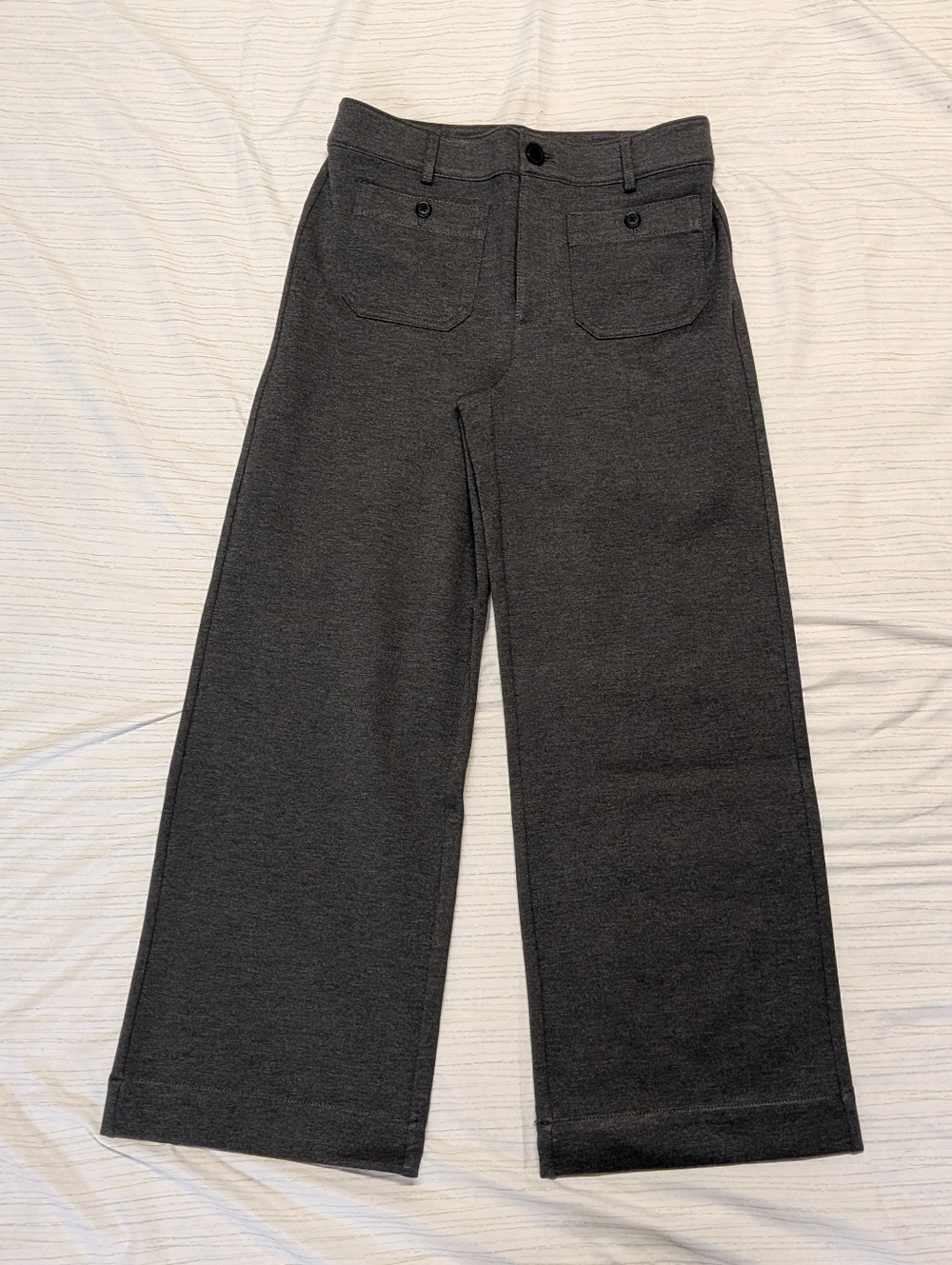 Women's Loft Palmer Wide Leg Pants, Heathered Ponte, Size 6 Petite